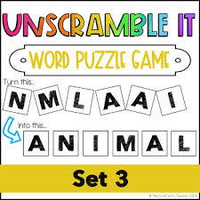 Unscramble It Set 3 Word Puzzles Includes Digital Access Tpt