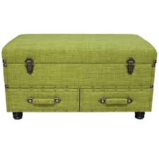 River Of Goods Green Linen Layton Storage Trunk 15207 Storage Trunk Linen Storage Storage