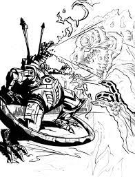 A robot going down the stairs. Fighting Godzilla Robot Coloring Pages Color Luna