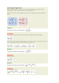 Soal soalnya dikumpulkan penulis dari berbagai sumber. Doc Limit Fungsi Trigonometri Amran Latram Academia Edu