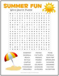 Halloween, thanksgiving, baby showers, football, and more. Summer Fun Word Search Puzzle Print It Free
