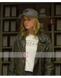 Captain Marvel Carol Danvers Jacket Brie Larson Leather Jacket Captain Marvel Carol Danvers Jackets Movies Outfit