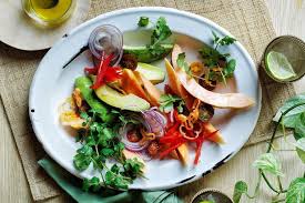 Add the orange juice or sugar. Easy Avocado And Papaya Salad Recipe Recipes Delicious Com Au