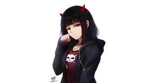1920x1200 darker than black | kawaii anime :d | black wallpaper, black, black>. Cute Anime Girl Devil 1920x1080 Wallpaper Teahub Io