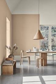 Sandy Peach Wall Color Coco Kelley Minimalist Dining Room Dining Room Design House Interior