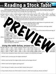 This Worksheet Describes What A Stock Table Is And What It Is Used For It Also Explains 15 Items Commonly Fou Budgeting Worksheets Trading Quotes Stock Market