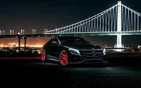 Download Wallpapers Mercedes Benz S63 Amg Coupe Avant Garde Wheels Red Wheels Tuning Black Mercedes Mersedes Bens
