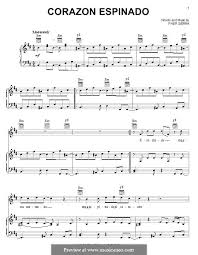 Corazon Espinado Santana Por F Sierra Partituras On Musicaneo Corazon espinado è un brano del 1999, scritto da fher olvera dei manà e con essi inciso assieme a santana nell'album di quest'ultimo, supernatural. para vocais e piano ou guitarra