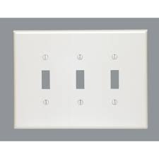 Leviton White 3 Gang Toggle Wall Plate 1 Pack 002 88111 000 The Home Depot