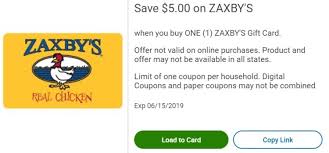 Expired Kroger Save 5 Off Zaxbys Gift Card Expires 6 15