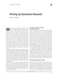 This research generally involves descriptive, unstructured data. Pdf Writing Up Qualitative Research