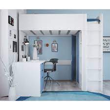 Stockbetten sind perfekt, um sie auch als hochbetten mit schreibtisch zu nutzen. Hochbett Mit Kleiderschrank Und Schreibtisch Polini Home Blau 1447 17 Polinikids