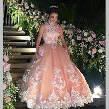 2017 Vintage Champagne Quinceanera Dress For 15 Year Girls High Neck Ball Gown Lace Quinceanera Dress Puffy 15 Year Girls Party Dresses Sleeveless Vintage 16 Champagne Quinceanera Dresses Sheer Prom Dress Ball Gowns