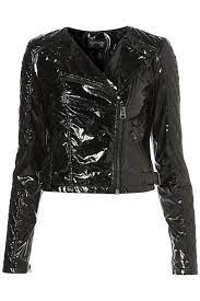 Patent Collarless Biker Jacket Topshop Topshop Fashion Fashion N