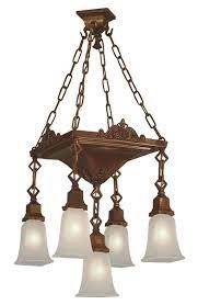 Antique style mission chandelier #601. Vintage Hardware Lighting Mission 5 Light Large Pan Chandelier 525 Lpn Ch