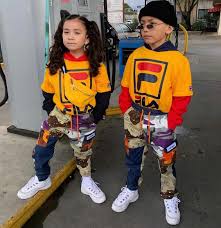 Double The Wave X Thanks For Sharing Stxef Tap Photo For Details On Pants Fila Camo Hype Trendy Kids Outfits Kids Outfits Sibling Outfits
