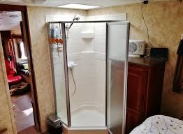 The shower never looks clean with that blackened silicone. Rv Shower Stall Repairs New Door Sweeps And Reseal