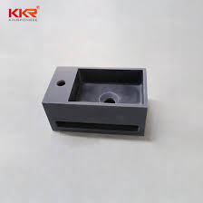 Excellent no cost towel hanger decor thoughts when you're stuck with a tiny bathroom, it can be hard to find out where to place everything. Small Size Black Wall Hung Solid Surface Basin Wall Mount Vanity Wash Basin With Towel Hanger China Bathroom Sink Wall Hung Sink Made In China Com