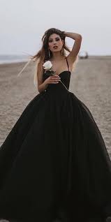 21 Black Wedding Dresses With Edgy Elegance Black Wedding Dresses Ball Gown With Spaghetti Straps Swe Black Wedding Gowns Gothic Wedding Dress Ball Dresses