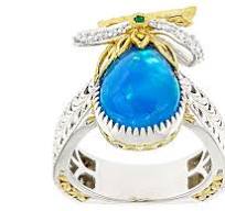 Blue Paraiba Opal Rhodium And 24K Gold Over Palladium ...