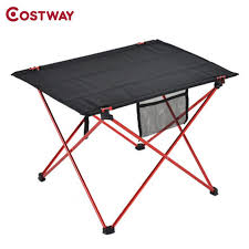 Costway Outdoor Ultra Light Aluminum Alloy Portable Folding Table Picnic Table Tea Table Camping Barbe Camping Picnic Table Camping Table Foldable Picnic Table