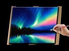 How To Paint Northern Lights Step By Step Acrylic Painting On Canvas For Beginners You Northern Lights Painting Acrylic Painting Canvas Northern Lights Art