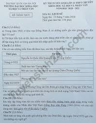 Một trong những yếu tố khiến kỳ thi tăng tính cạnh tranh là năm nay hà nội chỉ sử dụng kết quả thi để xét tuyển vào lớp 10 công lập, không tính điểm rèn luyện và học tập của học sinh ở bậc thcs. Ä'á» Thi Mon Sá»­ Vao Lá»›p 10 Ha Ná»™i NÄƒm 2020 Thpt Chuyen Khxh Nv