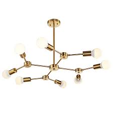 Shop lighting with confidence & price match guarantee. Melucee Brass Sputnik Chandeliers 8 Light Mid Century Modern Light Semi Flush Mount Ceiling Light Fixtures For Dining Room Kitchen Living Room Foyer And Hallway Buy Online In Maldives At Maldives Desertcart Com Productid