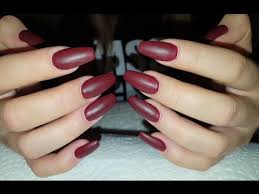 Newchic offer quality burgundy acrylic nails at wholesale prices. Matte Deep Burgundy Nails Long Coffin Shaped Acrylic Nails With Madam Glam Gel Polish Youtube