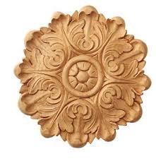 Applique 4 Dia X 3 8 D Handmade Carvings Wood Appliques Wood Inlays Small Appliques Window Appliques Wooden Appliqu Carving Wood Appliques Wood Ornaments