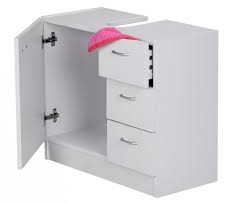 Mit 3 schubladensiphonausschnitt63 x 54 x 30cm. Wohnling Bad Waschbecken Unterschrank 54 X 63 X 30 Cm 1 Tur 3 Schubladen Weiss
