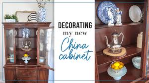 Before you begin arranging your china and decorative items inside, take a few minutes to examine the color and overall style of the cabinet itself. China Cabinet Decor Ideas Styling My New China Cabinet Hutch Thrifted Decorate With Me Youtube
