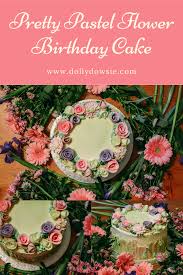 Our signature floral birthday cake may look good enough to eat, but it's actually crafted from fresh pastel flowers such as mini carnations and poms. Pretty Pastel Flower Birthday Cake Dolly Dowsie