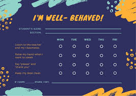 Violet Paint Strokes Behavior Preschool Reward Chart