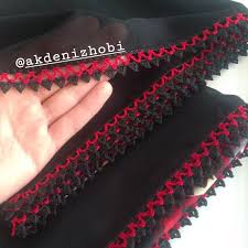 Siyah Ve Kirmizi Nasil Da Yakisir Birbirine Yazma Yazmaoyalari Tigoyalarim Siparis Siparisalinir Tulbent Ceyiz Ceyizhazi Tig Isleri Boncuklu Tig Oya