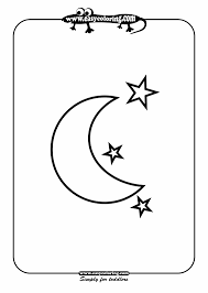 Coloring book page cute little unicorn on the moon. Moon And Stars Coloring Pages Printable Coloring Home