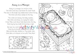 Elf on the shelf coloring page. Away In A Manger Christmas Carol Colouring Page