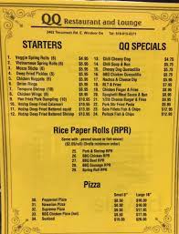 Qq Restaurant And Lounge Menu In Windsor Ontario Canada