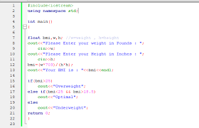 Maybe you would like to learn more about one of these? Bmi Calculator Program In C Programming Code Examples