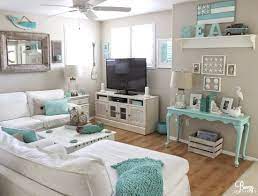 Easy Breezy Living In An Aqua Blue Cottage Beach Bliss Living Coastal Living Rooms Beach House Interior Home