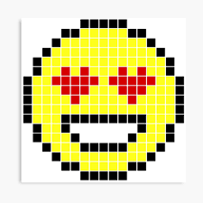 Dessin pixel facile coloriage pixel art point de croix géométrique broderie point de croix chat halloween dessin créations avec des toiles en plastique. Heart Eyes Emoji Pixel Art Photographic Print By Lizzie081194 Redbubble