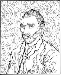 Van Gogh Autoportrait The Famous Self Portrait By The Dutch Painter Vincent Van Gogh From The Gallery Mas Van Gogh Coloring Van Gogh Drawings Van Gogh Art