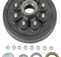 Dexter 7650045-03B HUB & DRUM KIT 5.2K-7K - FULL GREASED - 8 on 6.5" bolt  pattern. Uses 25580 Inner and 14125A Outer Bearings. 1/2" studs