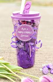 A day trip to antique shops, a botanic garden or state park. Purple Themed Birthday Gift For Friends Fun Squared