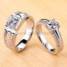 1 8 Carat Diamond Promise Rings Set With Engraving Platinum Plated Couple Ring Design Engagement Rings Couple Promise Ring Set