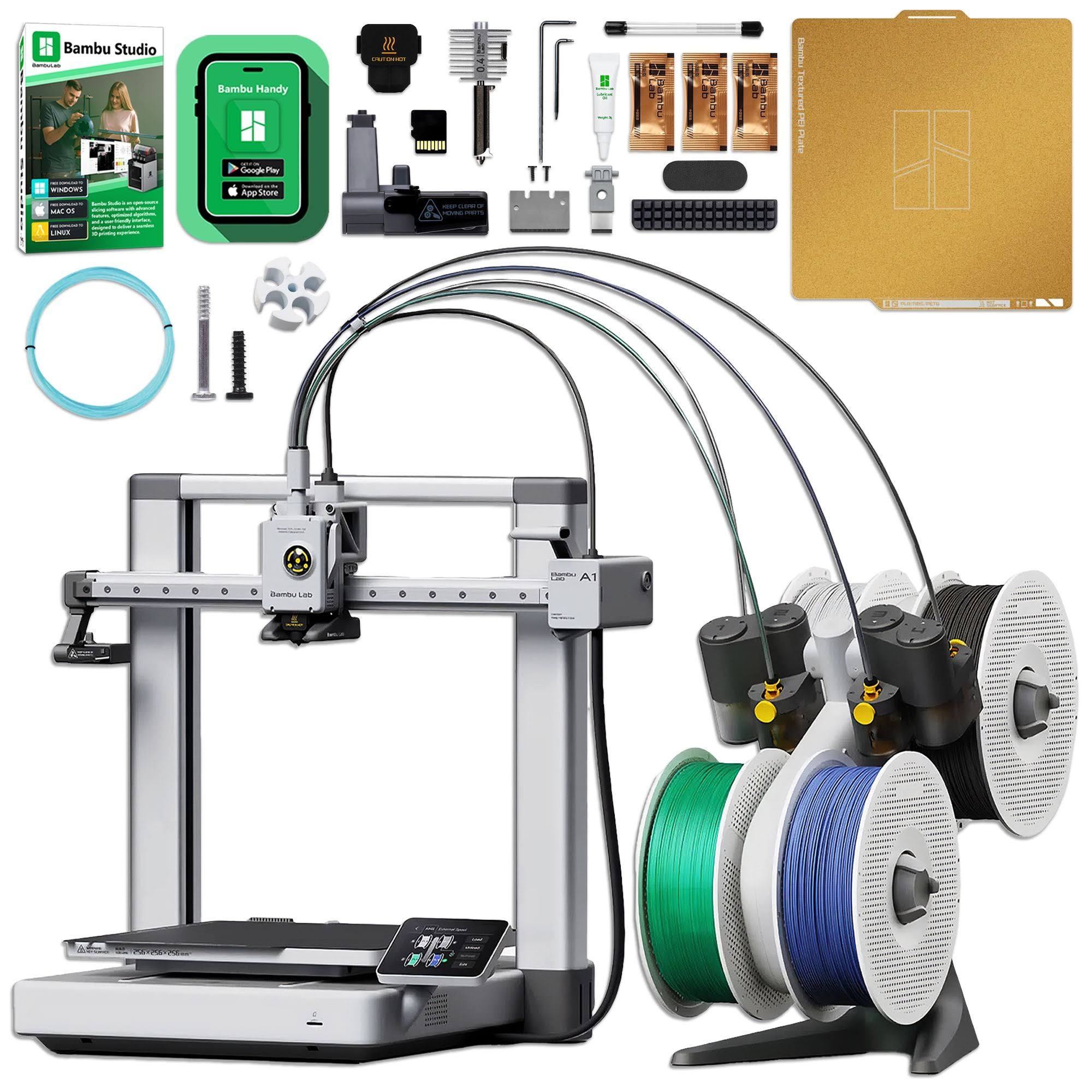 Bambu Lab A1 3D Printer Filament Rolls & AMS System