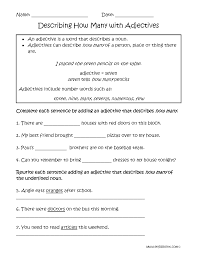 Adjectives Worksheets Regular Adjectives Worksheets