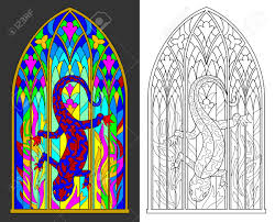 Found worksheet you are looking for? Colorful And Black And White Pattern Of Gothic Stained Glass Royalty Free Cliparts Vectors And Stock Illustration Image 96618713