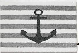 Der maritime kinderteppich wirkt nicht nur wegen der blau weißen streifen und punkte authentisch. Rhomtuft Badteppich Anker Ecru Perlgrau Zink Im Wunschmass Konfigurieren Und Bei Tepgo Kaufen Versandkostenfrei