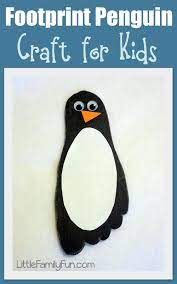 Little Family Fun Footprint Penguin Craft Penguin Craft Penguin Crafts Footprint Penguin